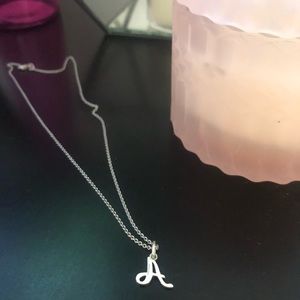 Thin dainty “A” necklace